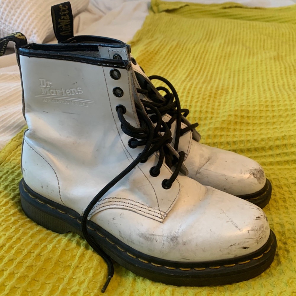 White Dr Marten boots